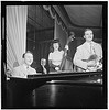 [Portrait of Teddy Kaye, Vivien Garry, and Arv(in) Charles Garrison, Dixon's, New York, N.Y., ca. May 1947] (LOC)