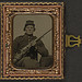 [Unidentified soldier in Union uniform with Colt Revolving Rifle Model 1855] (LOC)