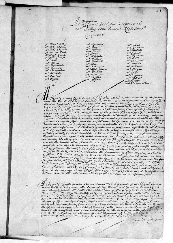 Image 932 of 1322, Virginia Company of London, 1622-24, Court Book Pa