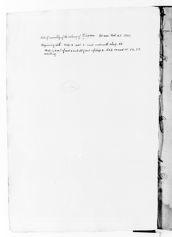 Image 487 of 1242, Virginia, 1705, Laws (Charles City Manuscript)