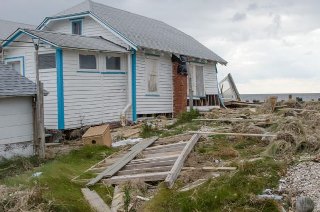 Photo: Cape May, N.J., Nov. 2, 2012 -- Houses in Reeds Beach suffered severe damage during Hurricane Sandy. FEMA is working with many partners and organizations to assist residents affected by Hurricane Sandy.