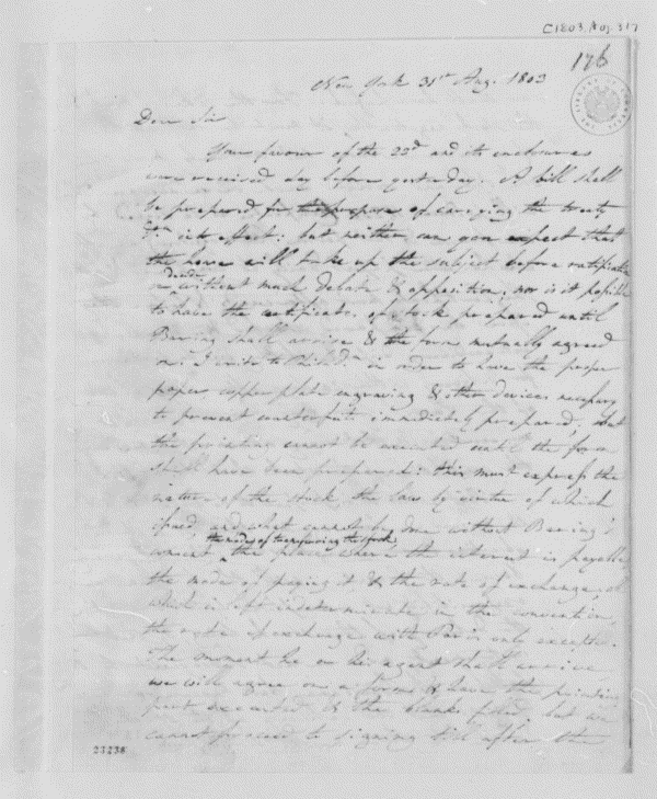 Image 1196 of 1207, Albert Gallatin to Thomas Jefferson, August 31, 18