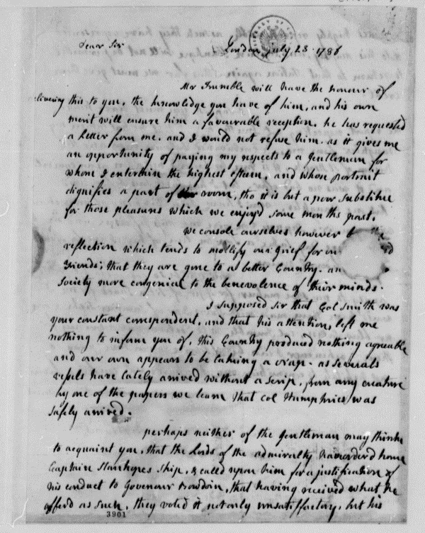 Image 2 of 1288, Abigail Smith Adams to Thomas Jefferson, July 23, 