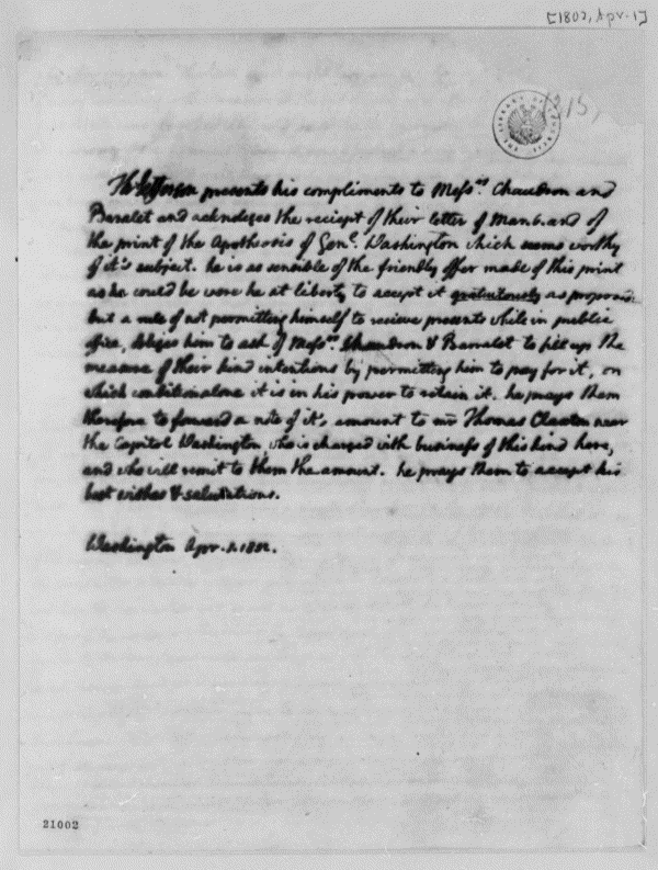 Image 2 of 1149, Thomas Jefferson to Chaudron and Baralet, April 1,