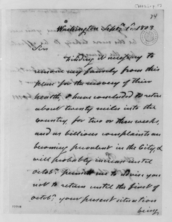 Image 2 of 1265, Henry Dearborn to Thomas Jefferson, September 1, 1