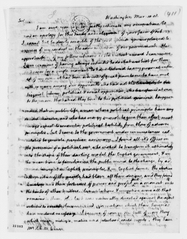 Image 2 of 1370, Thomas Jefferson to Richard M. Johnson, March 10, 