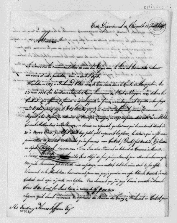 Image 2 of 1150, Pierre P. des Essarts to Thomas Jefferson, July 10