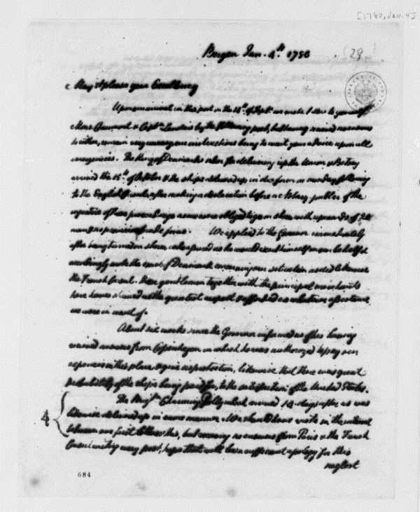 Image 1 of 1209, Thomas White, et al to Benjamin Franklin, January 