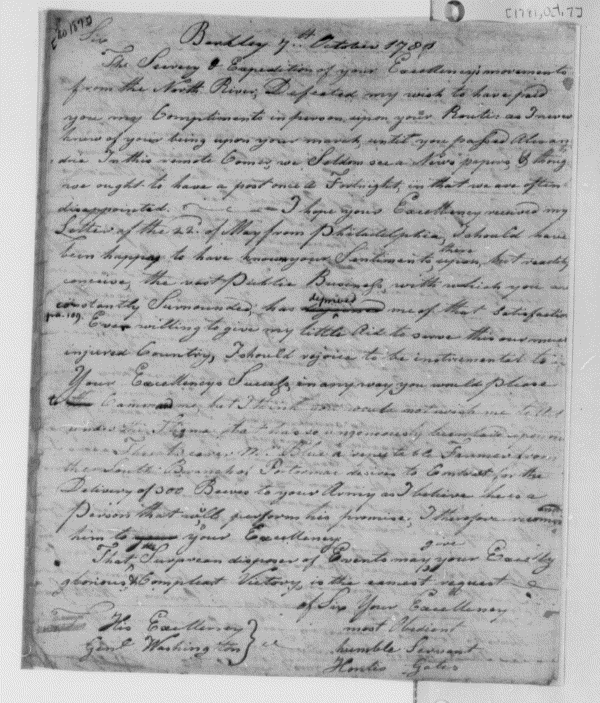 Image 207 of 207, Horatio Thomson to George Washington, October 7, 1