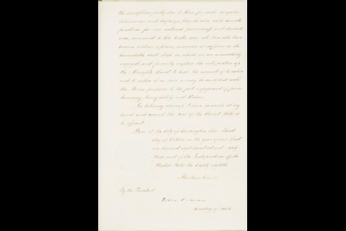 Abraham Lincoln's Thanksgiving Day Proclamation Page 3
