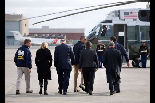 President Obama Prepares to Board Marine One