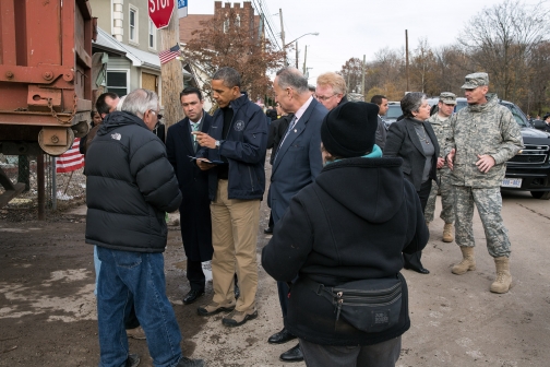 President Obama Talks with Residents in Staten Island