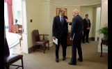 President Obama Talks With Vice President Biden In The West Wing