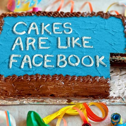 Photo: Birthday cakes are made for people to be together. They give friends a place to gather and celebrate. But too much cake probably isn’t healthy. So birthday cake is a lot like Facebook.