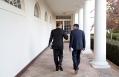 President Obama Walks With Jack Lew On The Colonnade