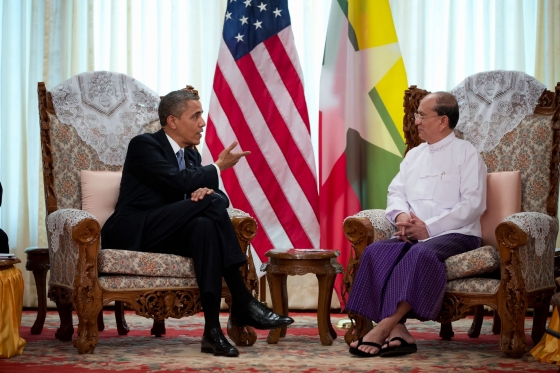 President Barack Obama holds a bilateral meeting with President Thein Sein (November 19, 2012)