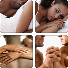 Montage of couples. Having an STD can make you more likely to get HIV.