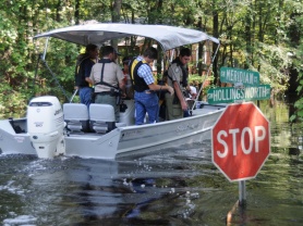 FEMA surveyors in boat