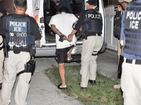 ICE officials arrest a criminal alien