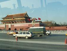 Driving through Tiananmen Square