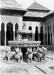 View of an Alhambra courtyard fountain