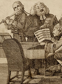 Detail from [Handel, Bach, Tartini, Quantz, Gluck and Jommelli] by an unknown artist, probably 18th century