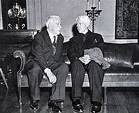 Robert Frost and Carl Sandburg in the Library of Congress' Whittall Pavilion, May 2, 1960