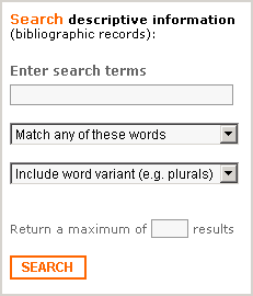 search bibliographic records form 