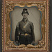 [Unidentified soldier in Union uniform with bayoneted musket] (LOC)