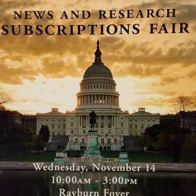 Photo: Join us at the House Subscriptions Fair now until 3:00. Learn about Congress.gov, THOMAS.gov, Law.gov, the Congressional Record app, and the many ways we serve Congress.