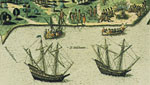 Detail of ships near coastline