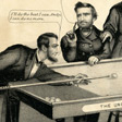 Detail from a political cartoon showing Abraham Lincoln playing pool.