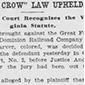 'Jim Crow' Law Upheld - article from The Washington Herald, 5th June, 1908