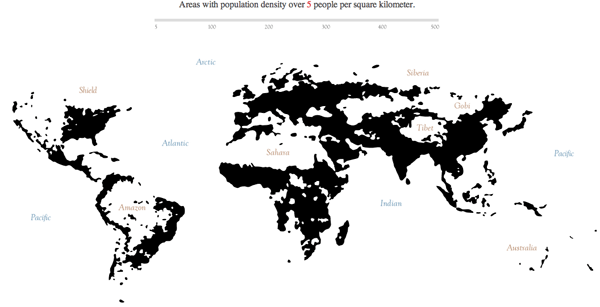 Map of population density.