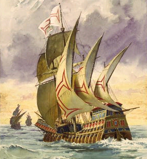 Taken from E. Casanova's Watercolor of Vasco de Gama's ship {item in LOT 8118 P&P]; Reproduction number LC-USZC4-2068