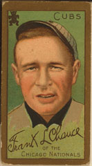 Frank Chance, Gold Borders baseball card, 1911.