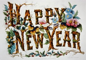 Happy New Year Currier & Ives, c1876