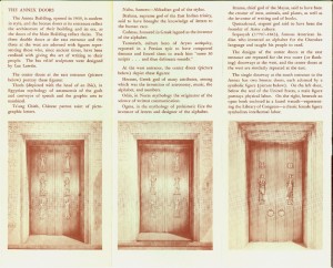 The Bronze Doors of the Library of Congress (back side of brochure) GPO O-604980