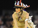 Charlotte Casiraghi (wearing native american indian dress) rides Rubins Quibelle during the Style & Competition for Amade at the Gucci Paris Masters 2012 at Paris Nord Villepinte on December 1