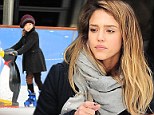 Jessica Alba and daughter Honor's girl's winter trip in London continued on Tuesday with a spot of ice skating outside the Natural History Museum.