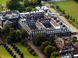 Home-to-be: An aerial view of Kensington Palace. A flat in the main building will be home to the couple but not until October 2013