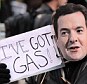 Anger: A demonstrator wears a George Osborne mask as part of protests against fracking but the Chancellor is offering huge incentives for companies to use the technique in Britain