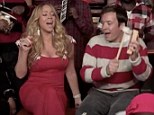 Festive fun: Mariah Carey gave All I Want For Christmas Is You a new twist as she performed on Late Night With Jimmy Fallon 