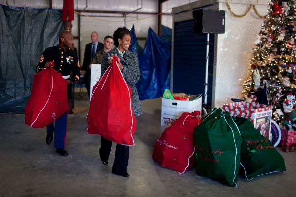 First Lady Delivers Toys Donated To Toys For Tots