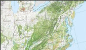 This is a full-scale image of a portion of the Forest Cover Types map. It also links to a reduced scale rendition of the map.