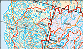 This is a full-scale image of a portion of the Hydrologic Units map. It also links to a reduced scale rendition of the map.