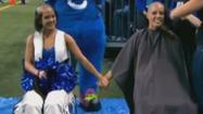 Colts cheerleaders go bald to support coach