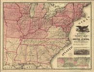 Magnus's county map of the United States, showing the forts, railroads,canals, and navigable waters.