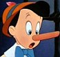 Disney's Pinnochio: The wooden boy's nose grew longer if he ever told a lie