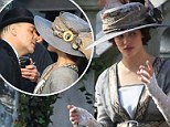 What would Lady Sybil say? Russell Crowe steals a kiss from Downton Abbey's Jessica Brown Findlay as pair shoot Winter's Tale 